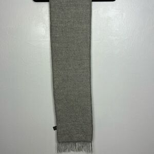 Lanart Collection Baby Alpaca Fringe Trim Gray Scarf